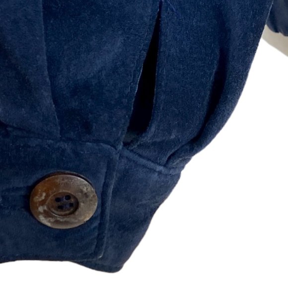 Vintage Abercrombie & Fitch Suede Aviator Military Jacket Blue 70s USA Made-L - Picture 14 of 14